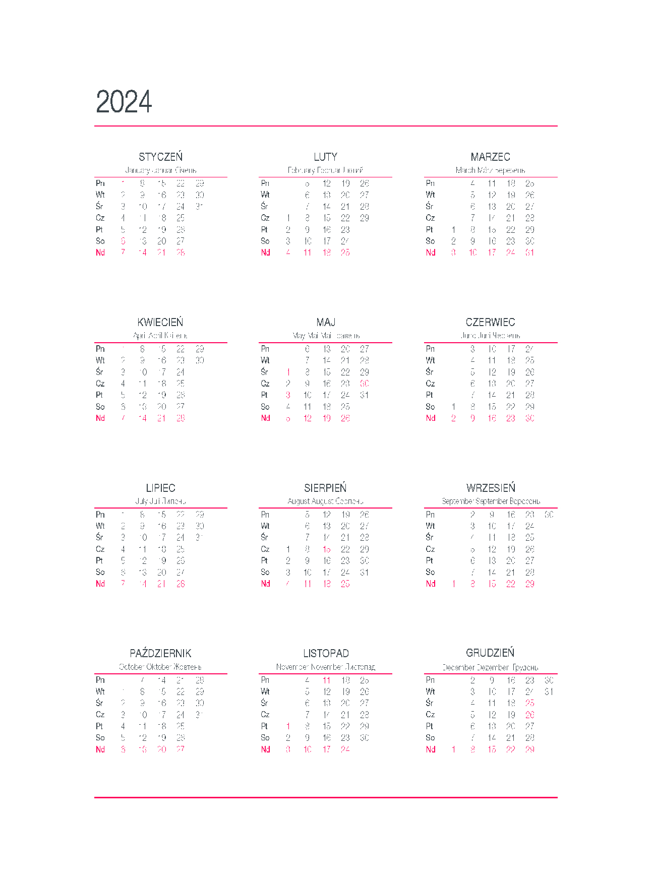 Kalendarz nauczyciela 2024/2025