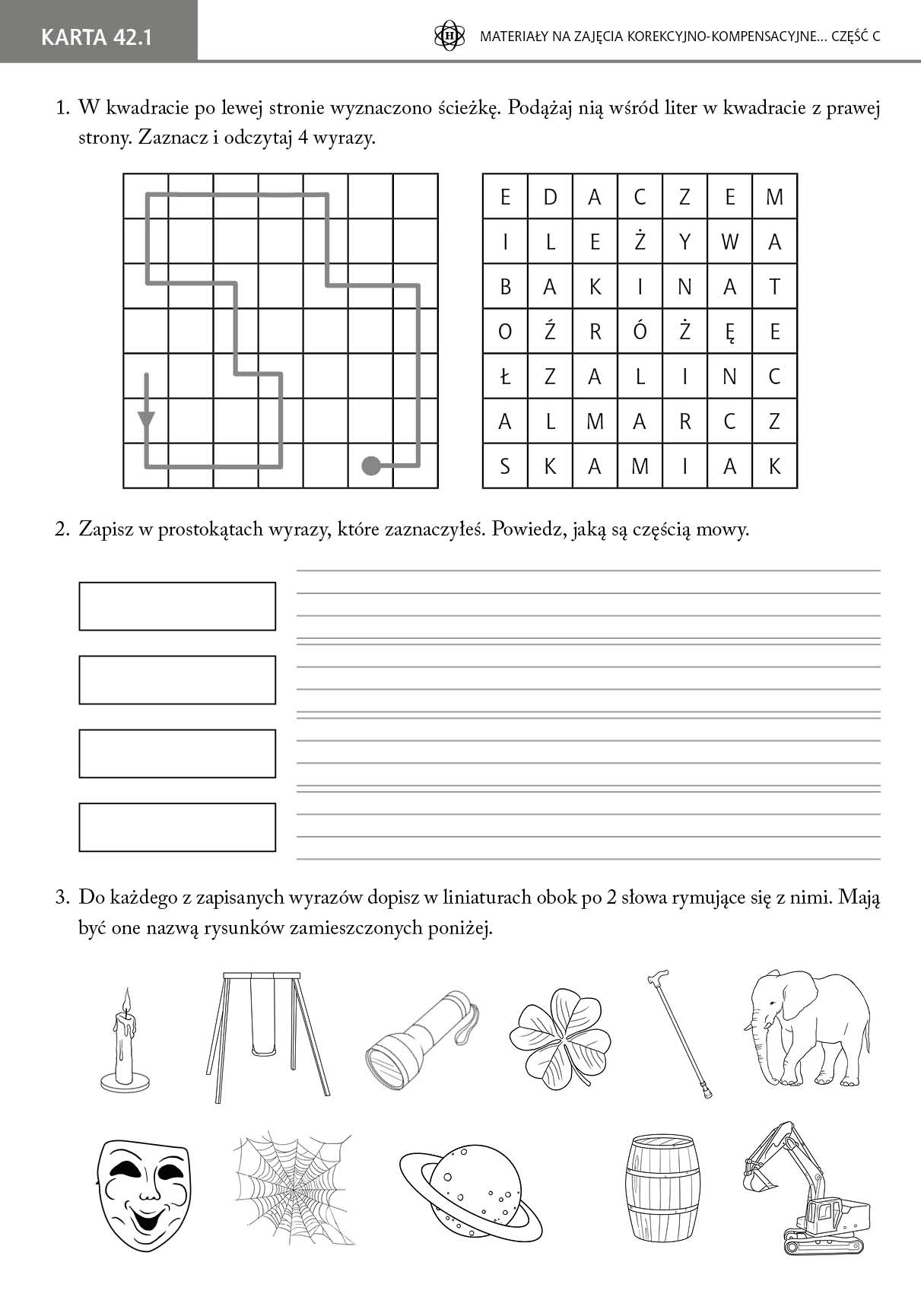 Materiały na zajęcia korekcyjno-kompensacyjne. Część C