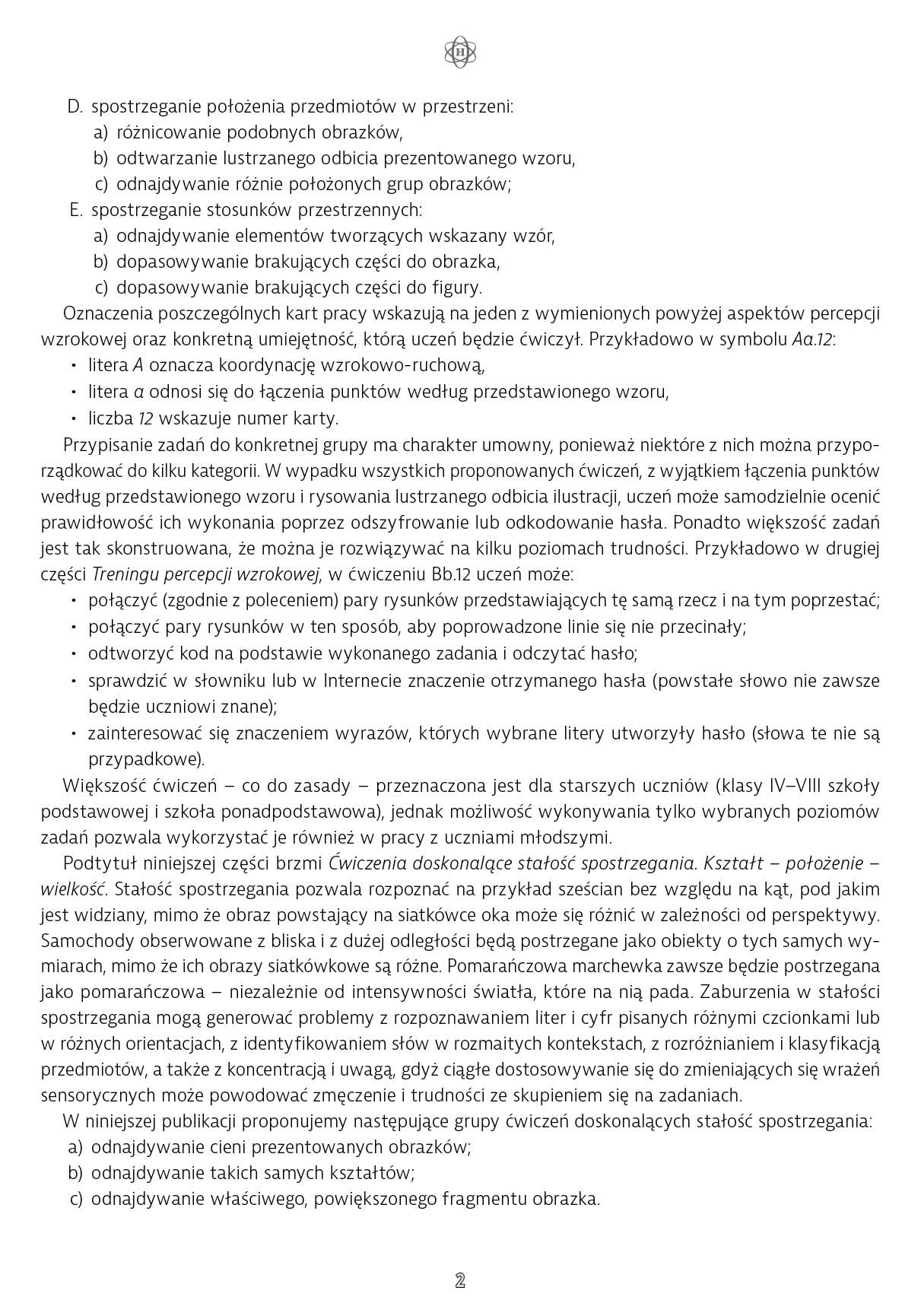 Trening percepcji wzrokowej. Kształt, położenie, wielkość