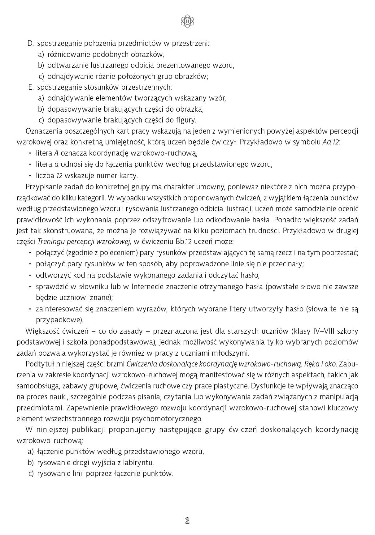 Trening percepcji wzrokowej. Ręka i oko