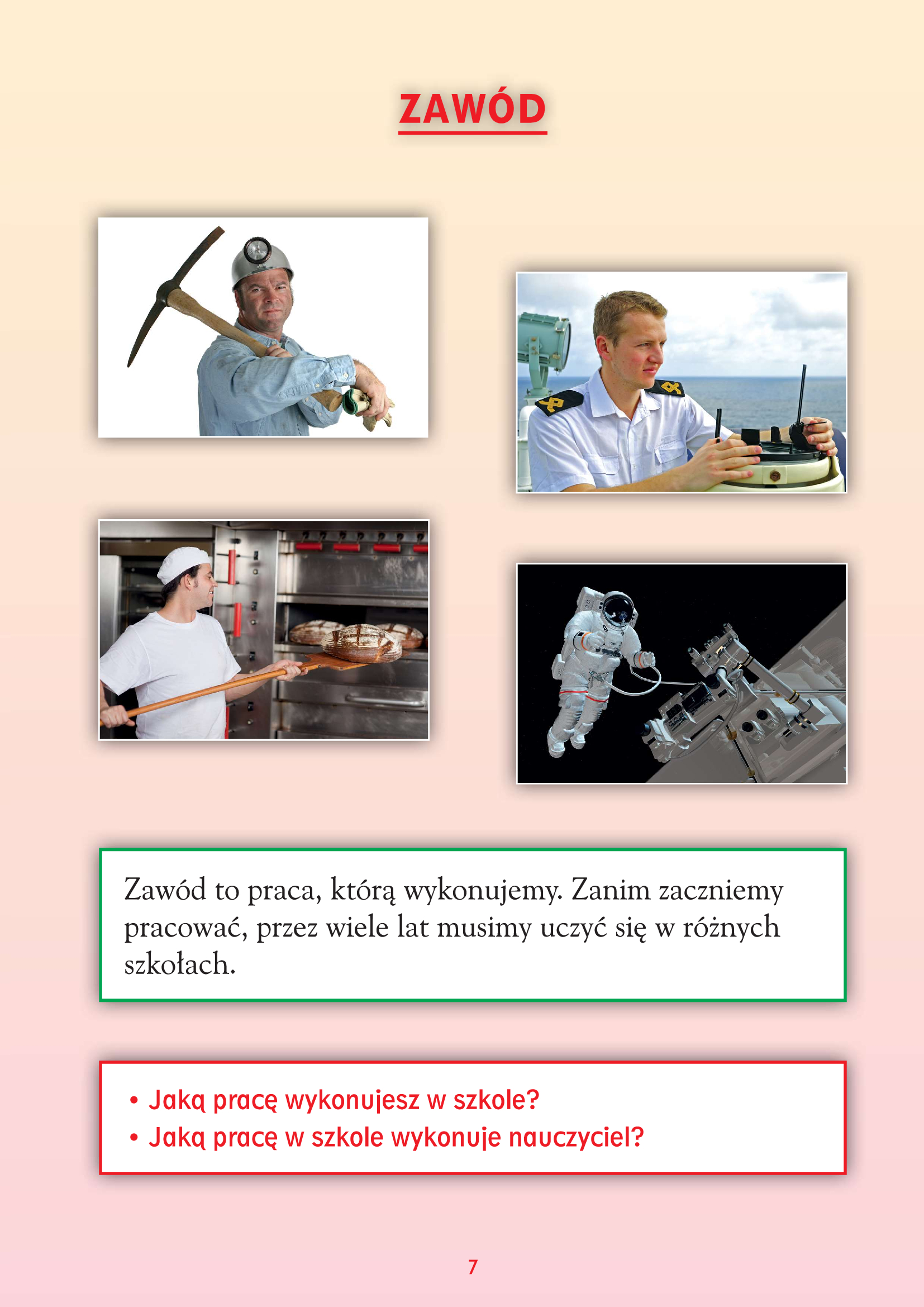 Poznajemy zawody i miejsca pracy. Materiały