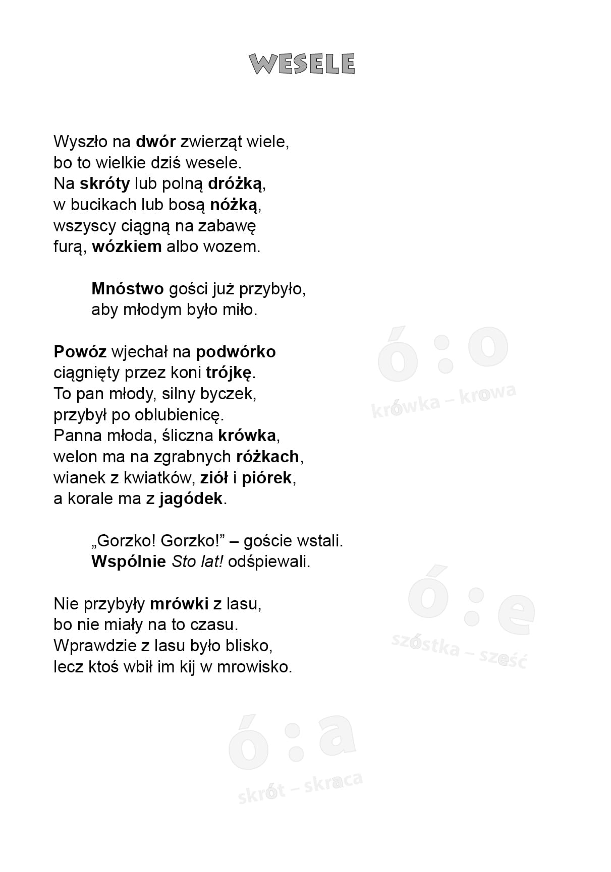 Ćwiczenia w terapii dysleksji i dysortografii dla uczniów klas IV–VI. Ó – U