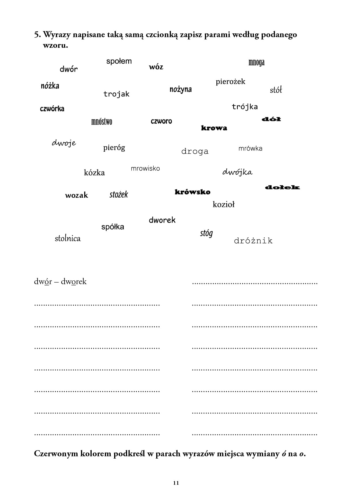 Ćwiczenia w terapii dysleksji i dysortografii dla uczniów klas IV–VI. Ó – U