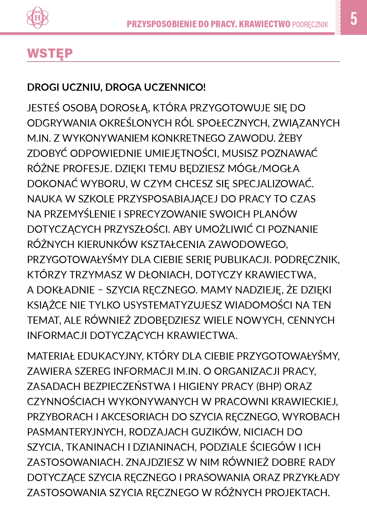 Przysposobienie do pracy. Krawiectwo. Podręcznik