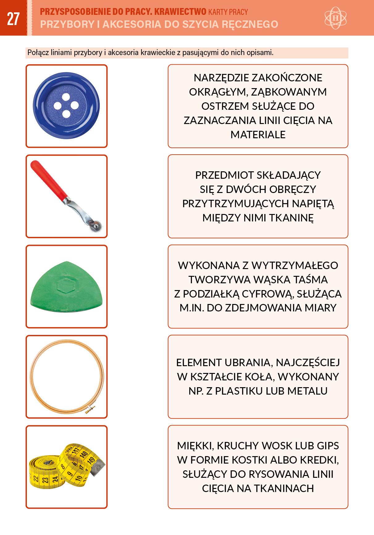 Przysposobienie do pracy. Krawiectwo. Karty pracy