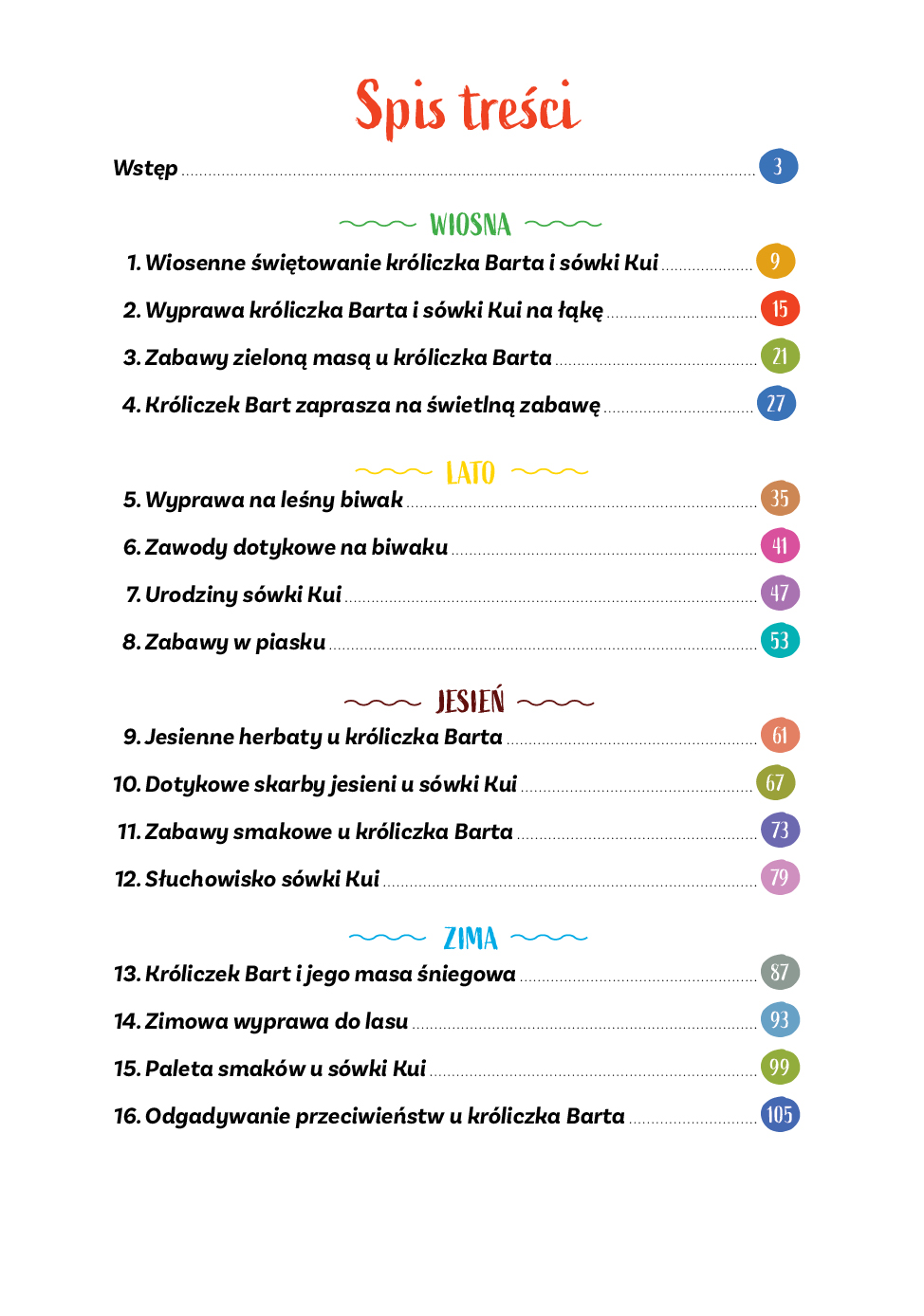 Cztery pory roku u króliczka Barta i sówki Kui