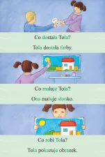  Historyjki obrazkowo-zdaniowe z pytaniami